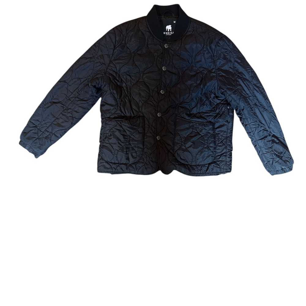 America Stitch Black Bomber Quilted Men's Jacket